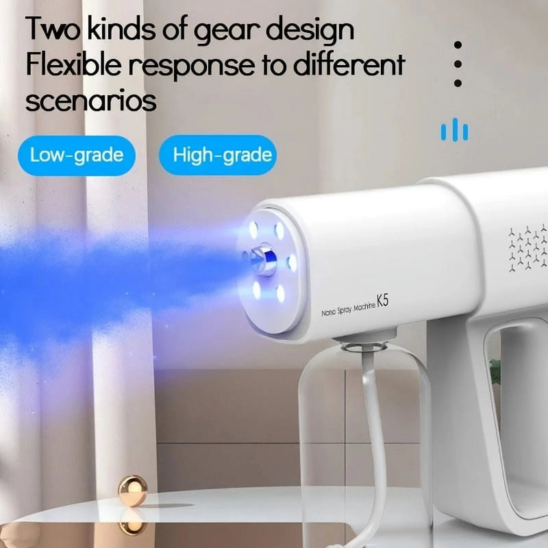 Rechargeable Nano Spray Gun – Wireless Sanitizer Sprayer with Blue Disinfection Light