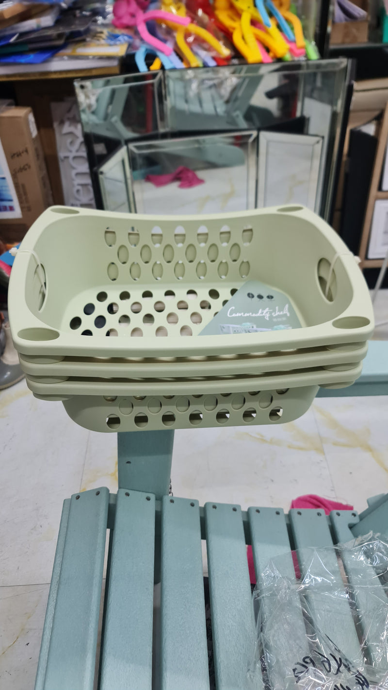 3-Tier Basket Rack with Wheels – Mobile Storage Organizer for Home & Kitchen