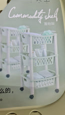 3-Tier Basket Rack with Wheels – Mobile Storage Organizer for Home & Kitchen