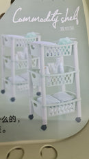 3-Tier Basket Rack with Wheels – Mobile Storage Organizer for Home & Kitchen