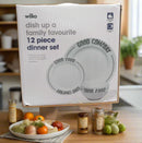 Wilko 12 Piece Family Dinner Set – Plates & Bowls for 4 Peoplev