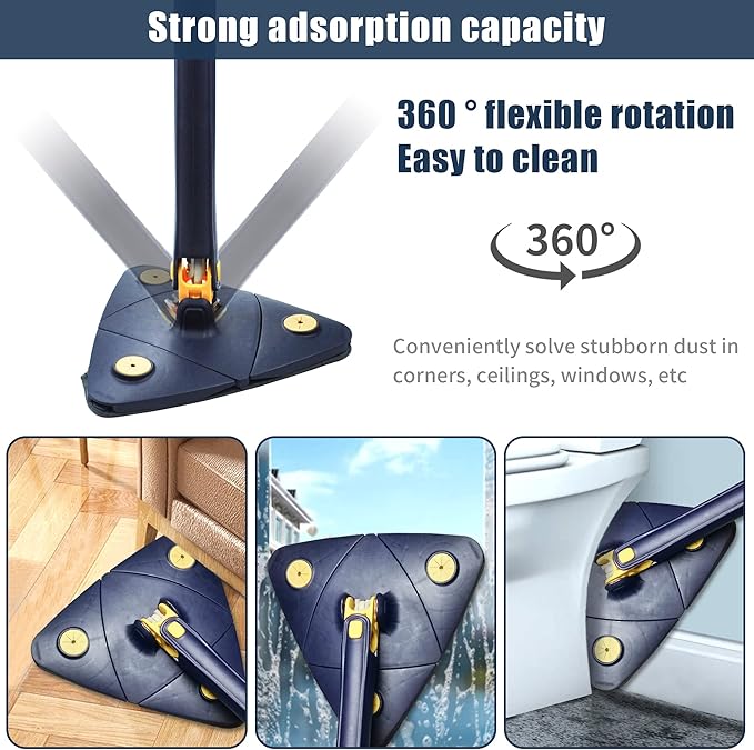 360° Rotating Cleaning Mop – Easy-to-Use Floor Mop with Swivel Head | ممسحة تنظيف 360 درجة