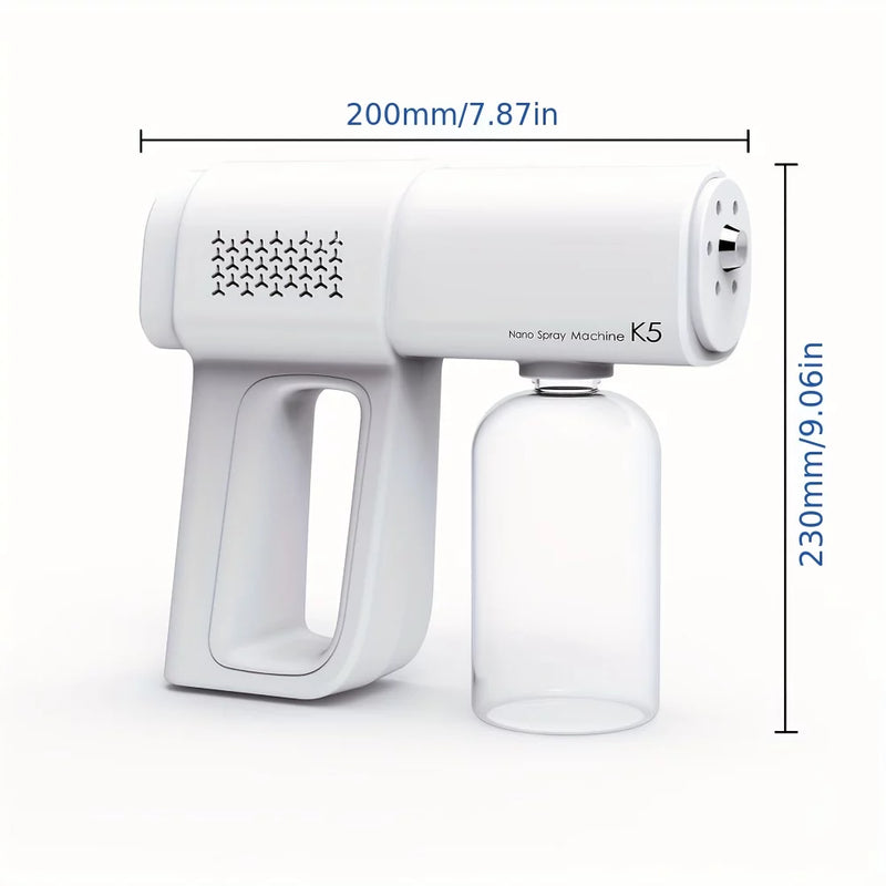 Rechargeable Nano Spray Gun – Wireless Sanitizer Sprayer with Blue Disinfection Light
