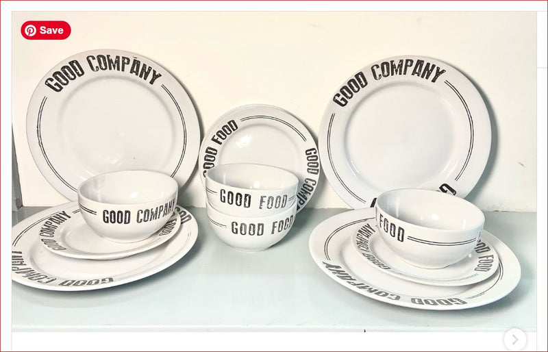 Wilko 12 Piece Family Dinner Set – Plates & Bowls for 4 Peoplev