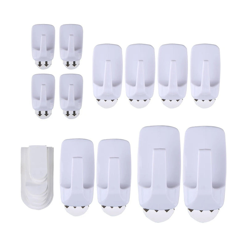 Removable Wall Hooks – Pack of 12 Assorted Sizes | Easy Apply & Remove | خطافات متنوعة قابلة للإزالة